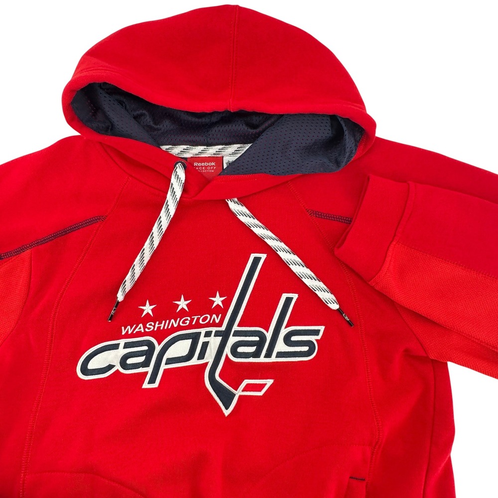 Reebok Washington Capitals Face Off Collection Hoodie Red‎ NHL Hockey Size S